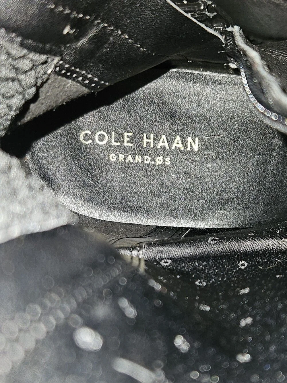 Cole Haan Isabell Stretch Knee-High Black Leather Riding Boots Size 7.5 B